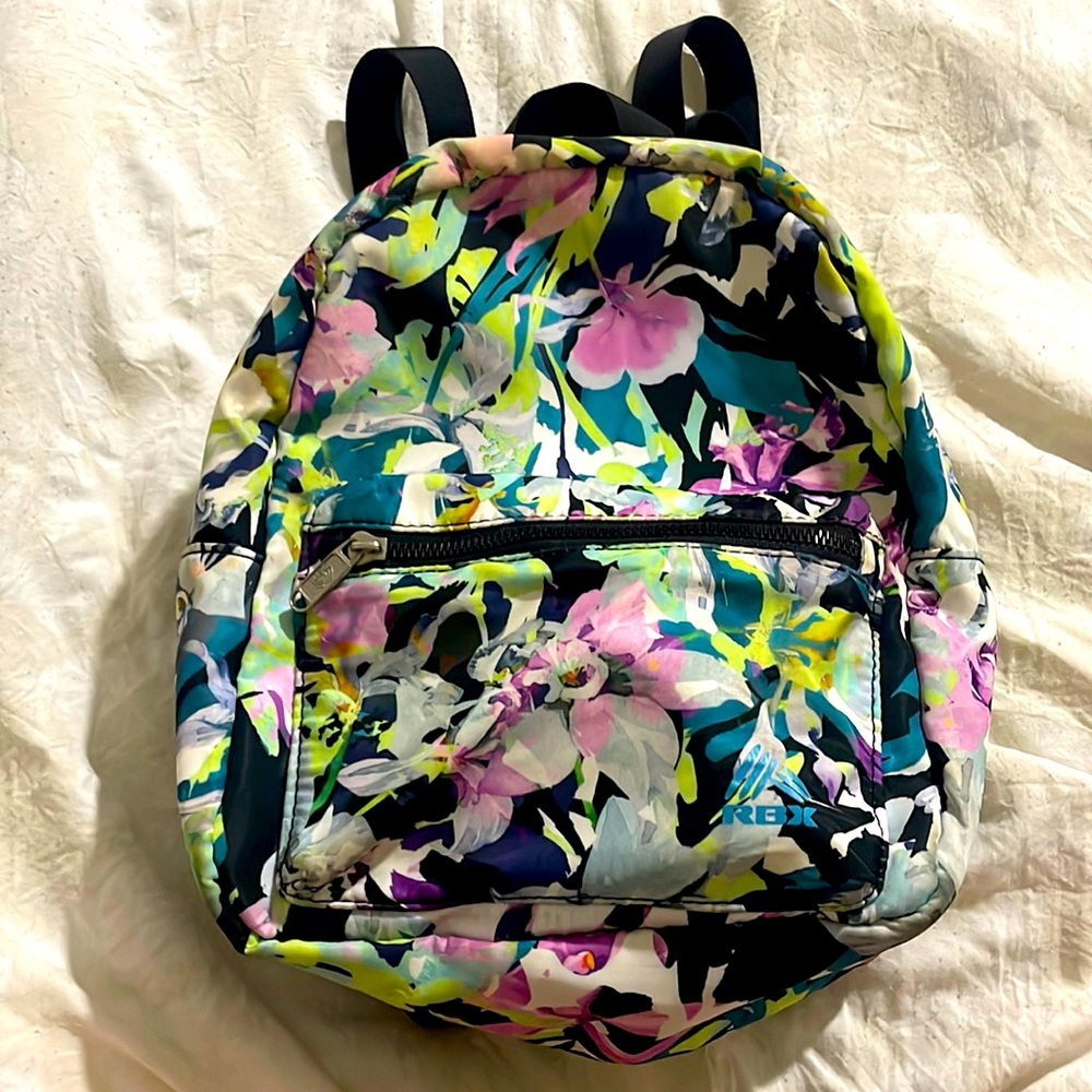 RBX mini floral, backpack with front zipper pocket
